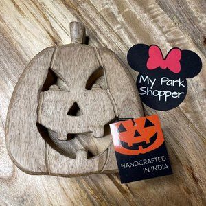 Wooden pumpkin jack o lantern decor